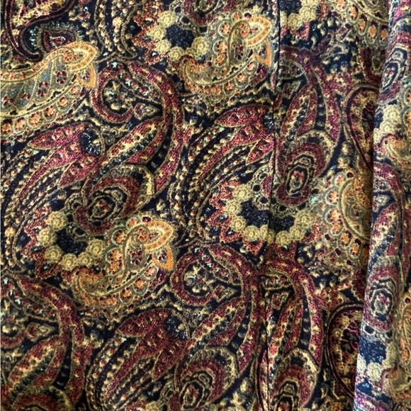 Free People Paisley Maxi Dress Jeweltone muted V neck side zipper size 14 - Picture 4 of 10